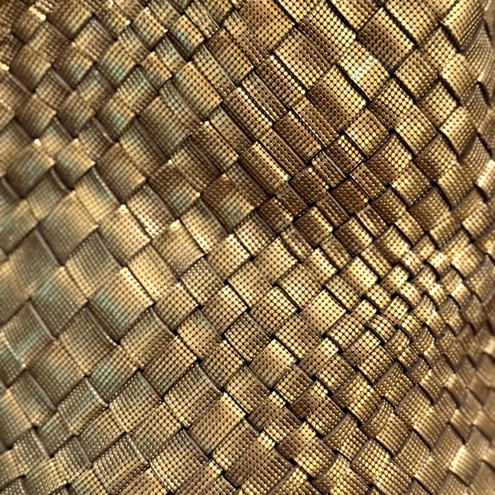 Bronze Woven Genuine Leather Tote Bag. Made in Italy. - Picture 9 of 15